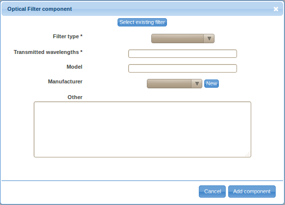 Adding Filters to an Optical Path for FCS Instrumentation Settings